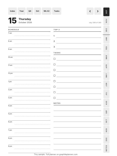 Page quotidienne du Graphite Planner sur un Kindle Scribe (2nd generation, 2024)