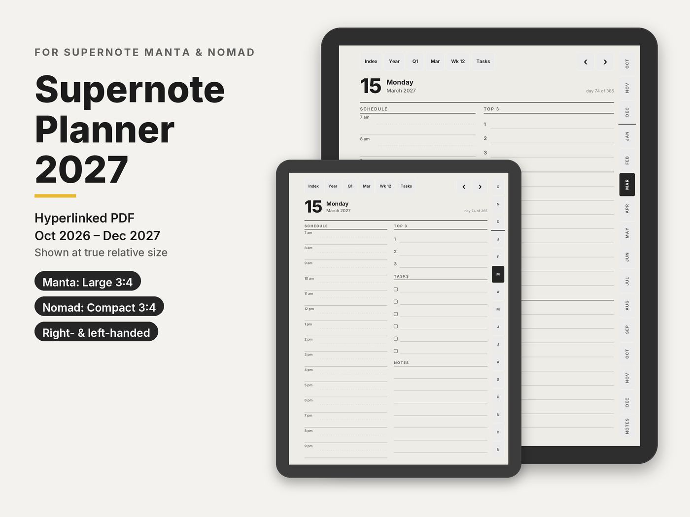 Supernote Planner 2027 on the Manta and the Nomad