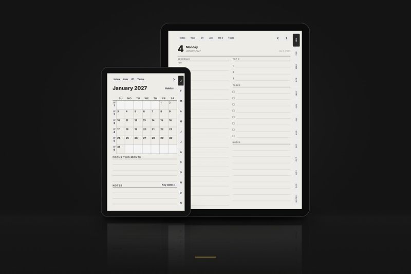 Graphite Planner 2027, January edition