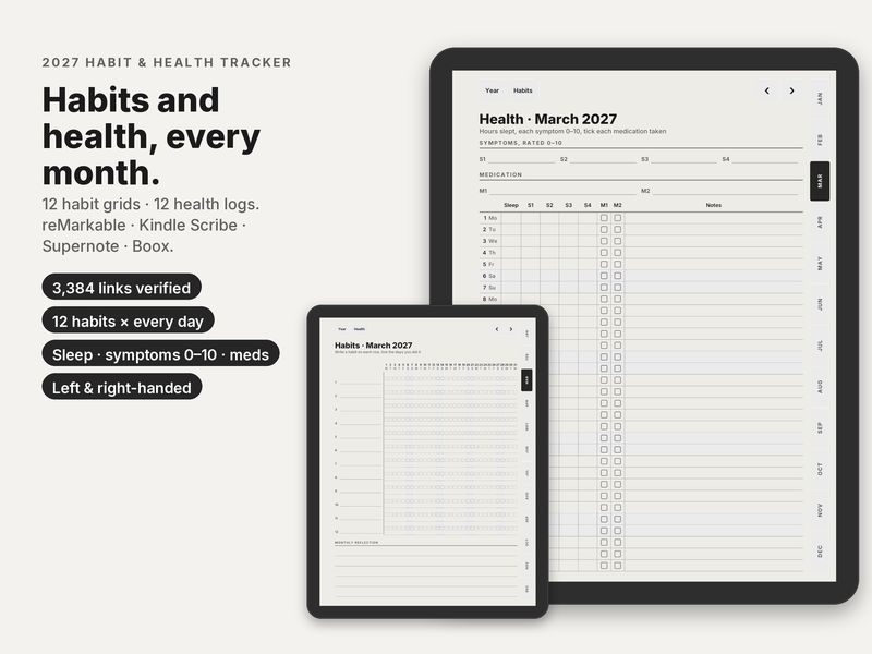 Habit and Health Tracker 2027